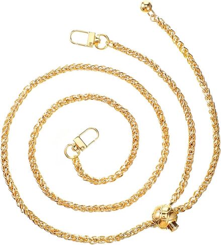 Gold Purse Chain Strap, 47 in/120cm Gold Bag Chain Adjustable Crossbody Chain-Strap Replacement for Thin Shoulder Bag Chains, DIY Handbag，Extra Long Crossbody Chains Strap (1 Pcs) in Saudi Arabia