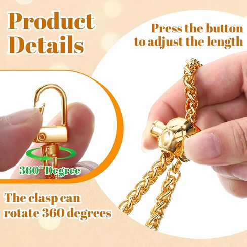 Gold Purse Chain Strap, 47 in/120cm Gold Bag Chain Adjustable Crossbody Chain-Strap Replacement for Thin Shoulder Bag Chains, DIY Handbag，Extra Long Crossbody Chains Strap (1 Pcs) in Saudi Arabia