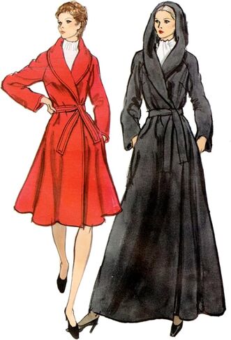 Vogue V2145B5 Misses' Vintage 1972 Lined Wrap Coat Sewing Pattern Packet, Design Code V2145, Sizes 8-10-12-14-16 in Saudi Arabia