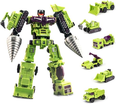 Deformation Toys, Deformation Robot Toy Action Figure 9.8 Inches with Accessories, Devastator Engineering Combiner 6 in 1 Action Figure Car Truck Model Gift for Kids Boys in Saudi Arabia