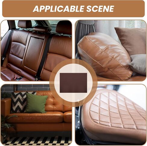 4 Pcs 8x11 Inch Leather Repair Patches, Self Adhesive Patch for Furniture Couch Sofa Chair Car Seat Fix, Durable Leather Tape Kit for DIY Upholstery, Anti Scratch Patches, Black (Dark Brown) in Saudi Arabia
