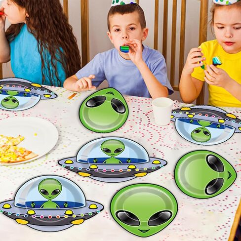 48pcs Alien UFO Paper Plates Alien Party Decorations Disposable UFO Spaceship Tableware Aliens Spaceship Dessert Plates for Birthday Baby Shower Garden Celebrations 7 Inch Dinnerware Party Supplies in Saudi Arabia