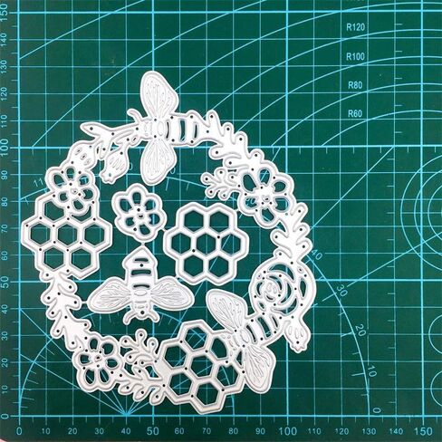 Bee Lace Wreath Frame Cutting Dies,DIY Scrapbooking Artist Metal Cutting Dies Stencils for DIY Stencils Scrapbooking Craft Dies Embossing Dies Cut Cards Making in Saudi Arabia
