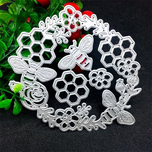 Bee Lace Wreath Frame Cutting Dies,DIY Scrapbooking Artist Metal Cutting Dies Stencils for DIY Stencils Scrapbooking Craft Dies Embossing Dies Cut Cards Making in Saudi Arabia