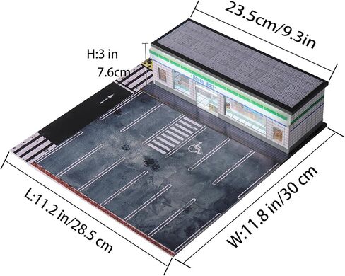 1/64 Scale Parking Garage Diorama with LED Lights, Display Case for Hot Mini Wheels GT Matchbox 1:64 Diecast Model Cars, Collection Storage Box (Haven Mart) in Saudi Arabia