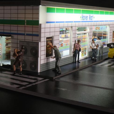 1/64 Scale Parking Garage Diorama with LED Lights, Display Case for Hot Mini Wheels GT Matchbox 1:64 Diecast Model Cars, Collection Storage Box (Haven Mart) in Saudi Arabia