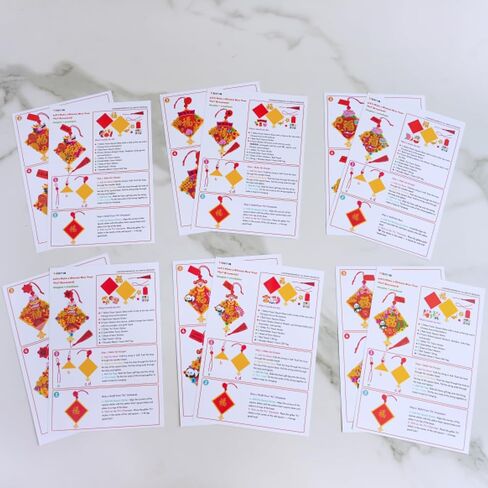 Winlyn 24 Sets Chinese New Year Decorations DIY 3D Fu Good Luck Knot Tassel Ornaments Craft Kits for Kids Asian Lunar New Year 2026 Year of The Horse Classroom Activities Party Favors Gift Exchange in Saudi Arabia