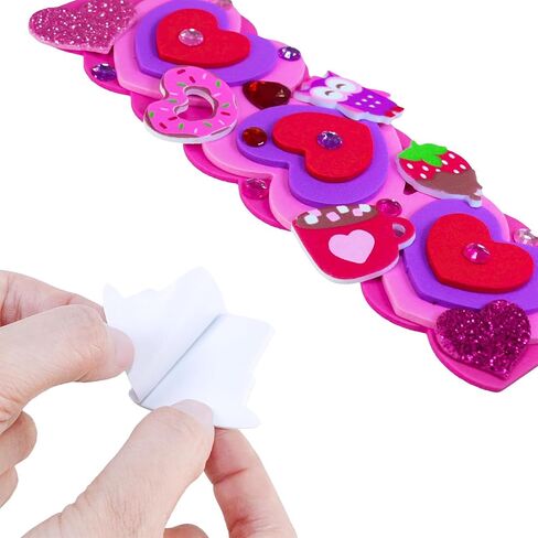 Winlyn 36 Sets Valentine's Day Decorations DIY 3D Heart Bookmarks Valentine Craft Kits Blank Foam Bookmarks with Hearts Foam Stickers for Kids Classroom Activities Reading Party Favors Gift Exchange in Saudi Arabia