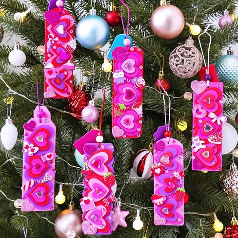 Winlyn 36 Sets Valentine's Day Decorations DIY 3D Heart Bookmarks Valentine Craft Kits Blank Foam Bookmarks with Hearts Foam Stickers for Kids Classroom Activities Reading Party Favors Gift Exchange in Saudi Arabia