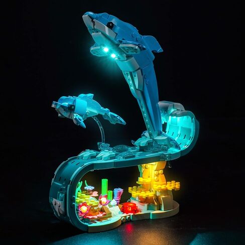 Customized Light kit Compatible with Lego 31385 Sea Animals: Beautiful Dolphins - No Actual Model Only Lights, LED Lighting Accessories Compatible with Lego Beautiful Dolphins in Saudi Arabia