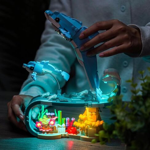 Customized Light kit Compatible with Lego 31385 Sea Animals: Beautiful Dolphins - No Actual Model Only Lights, LED Lighting Accessories Compatible with Lego Beautiful Dolphins in Saudi Arabia