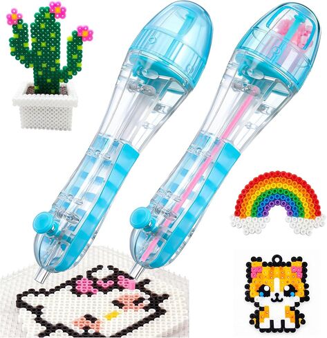 2 Pack Fuse Beads Pen for 2.6mm Beads, Transparent Pen Bead Dispenser for Holiday DIY, Family Fun & Creative Projects Time Saving Precision Placement, No Jams, High Capacity Chamber in Saudi Arabia