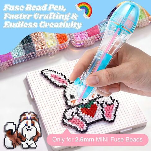 2 Pack Fuse Beads Pen for 2.6mm Beads, Transparent Pen Bead Dispenser for Holiday DIY, Family Fun & Creative Projects Time Saving Precision Placement, No Jams, High Capacity Chamber in Saudi Arabia