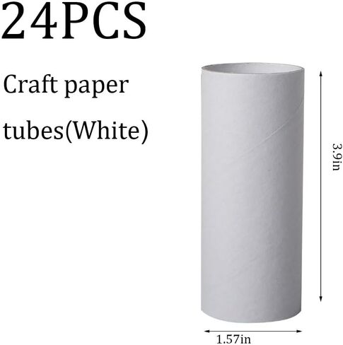 24 Pcs Cardboard Tubes Craft Rolls,Kraft Paper Rolls Cardboard Tubes For Crafts,Paper Towel Rolls For Crafts 1.57x 3.9in (White) in Saudi Arabia