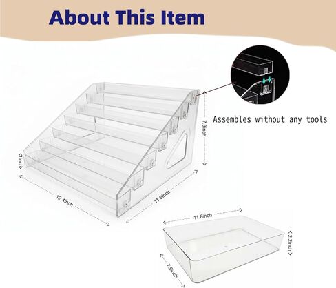 7-Tier Acrylic Button Display Stand & Storage Organizer – 2-in-1 Large Capacity Rack for Button Maker Finished Products – Clear Showcase to Store & Display Badges, Cards & Crafts (Fits Multi-Sizes) in Saudi Arabia