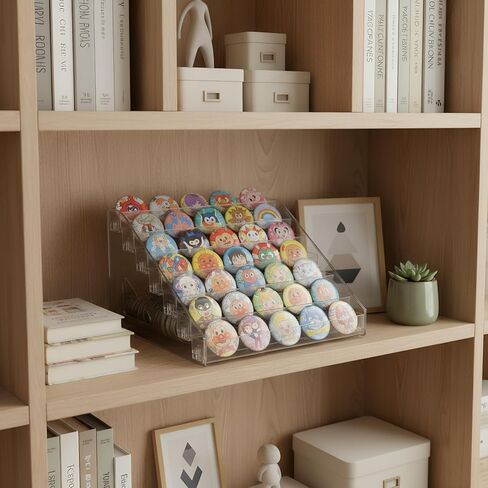 7-Tier Acrylic Button Display Stand & Storage Organizer – 2-in-1 Large Capacity Rack for Button Maker Finished Products – Clear Showcase to Store & Display Badges, Cards & Crafts (Fits Multi-Sizes) in Saudi Arabia