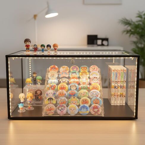 7-Tier Acrylic Button Display Stand & Storage Organizer – 2-in-1 Large Capacity Rack for Button Maker Finished Products – Clear Showcase to Store & Display Badges, Cards & Crafts (Fits Multi-Sizes) in Saudi Arabia