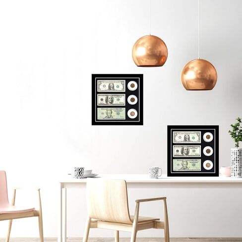 إطار فاتورة الدولار، 10.9 بوصة × 10.9 بوصة، عرض إطار الفاتورة بالدولار، حافظة عرض النقود الزجاجية عالية الدقة من الخشب الصلب، لتجميع الدولار، عملة البيتكوين، عملة التحدي، العملة المعدنية أقل من 40 مم (أسود) ﻿ ﻿ in Kuwait