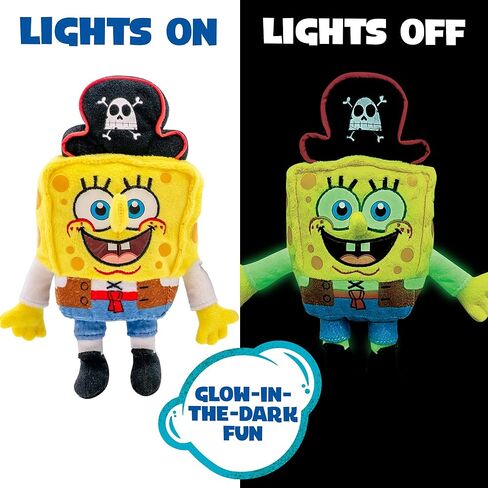 SpongeBob SquarePants Movie: The Search for SquarePants - Bikini Bottom Glow Pals 6" Plush Toy Assortment, Glow-in-the-Dark SpongeBob, Patrick, Squidward, Flying Dutchman Collectibles for Kids Ages 3+ in Saudi Arabia