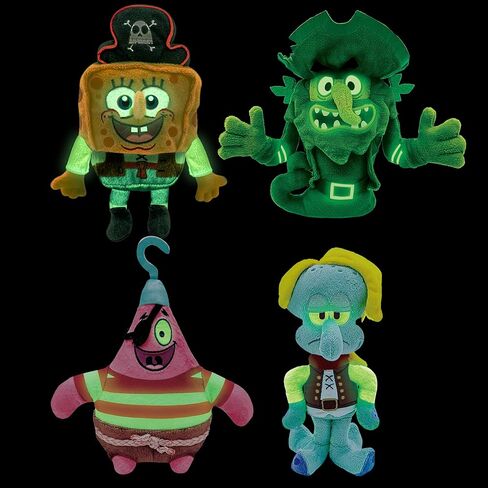 SpongeBob SquarePants Movie: The Search for SquarePants - Bikini Bottom Glow Pals 6" Plush Toy Assortment, Glow-in-the-Dark SpongeBob, Patrick, Squidward, Flying Dutchman Collectibles for Kids Ages 3+ in Saudi Arabia