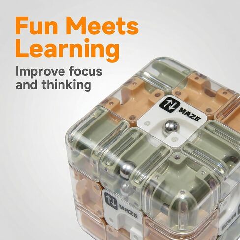 3D Puzzles Maze Cube, Labyrinth Puzzle Brain Teaser Game, Educational Learning Toys for Logical Thinking, Family Board Games, Durable Puzzle Cube Gift for Birthday and Holidays in Saudi Arabia
