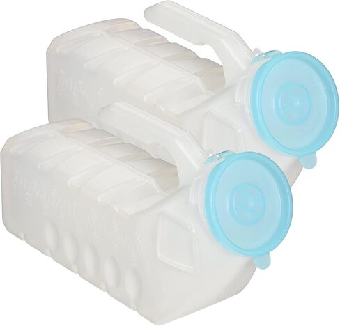 MedVance- Urinals for Men 1000ml with Glow in The Dark Spill Proof Pop Cap Lid, Plastic Pee Bottles for Men, Male Urinals, Pee Container Men, Portable Urinal for Car, Elderly & Incontinence (8 Pack) in Saudi Arabia