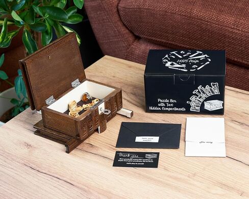 Puzzle Box, Wooden Puzzle Box for Adults with Hidden Compartments for Money Gift, Cash Gift, Secret Lock and Key in Saudi Arabia