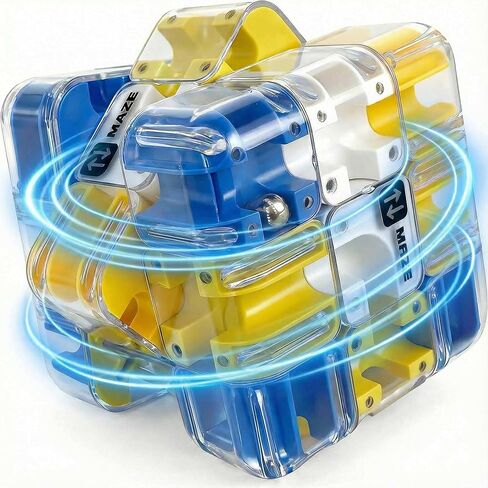 3D Maze Cube Puzzle Ball, Large Labyrinth Logic Game for Kids & Adults, 2-in-1 Twist & Roll Brain Teaser Toy, Educational STEM Gift, 3D Puzzle Maze Cube for Ages 8-13, Stress Cube, Magic Puzzle in Saudi Arabia