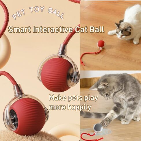 2pcs Innovative Interactive Cat Toy Balls, Automatic Moving Spheres for Cats (Green+Red) in Saudi Arabia
