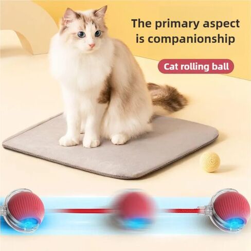 2pcs Innovative Interactive Cat Toy Balls, Automatic Moving Spheres for Cats (Green+Red) in Saudi Arabia