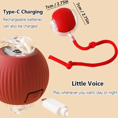 2pcs Innovative Interactive Cat Toy Balls, Automatic Moving Spheres for Cats (Green+Red) in Saudi Arabia