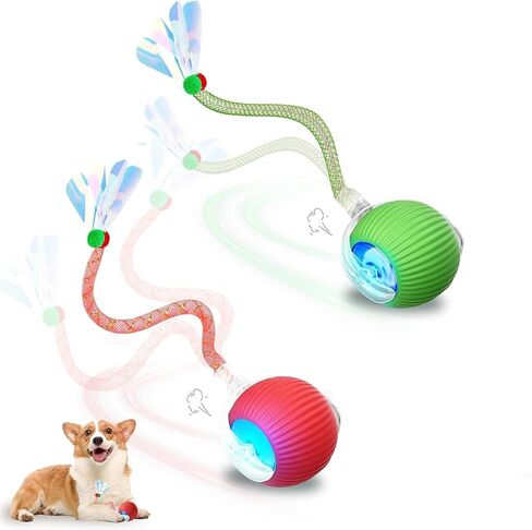 قطعتان من كرات لعبة القطط التفاعلية المبتكرة، كرات متحركة أوتوماتيكية للقطط (أخضر + أحمر) in Kuwait