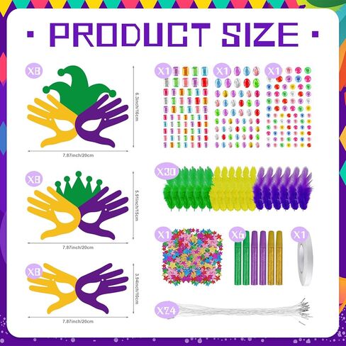 Cinrobiye 30 مجموعة من أقنعة Mardi Gras Craft اصنع مجموعة أقنعة الكرنفال الورقية الخاصة بك، قناع الحفلات التنكرية DIY مع ملصق ماسي Pompom Holiday Party لصالح مشروع فني للأنشطة الصفية العائلية (لطيف) in Saudi Arabia