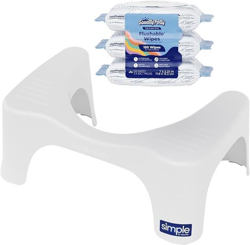 Squatty Potty Simple Bathroom Toilet Stool, White, 7" in Kuwait