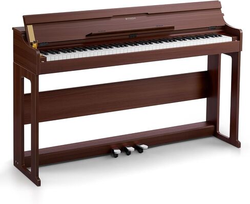 Strich Digital Piano 88 Keys ، لوحة مفاتيح مرجحة من Hammer-Action ، لوحة مفاتيح البيانو الكهربائية بالحجم الكامل مع حامل الأثاث ، مكبرات صوت 25WX2 ، تدعم USB-Midi/Wireless Connect ، SDP-300W (Mahogany Color) in Saudi Arabia
