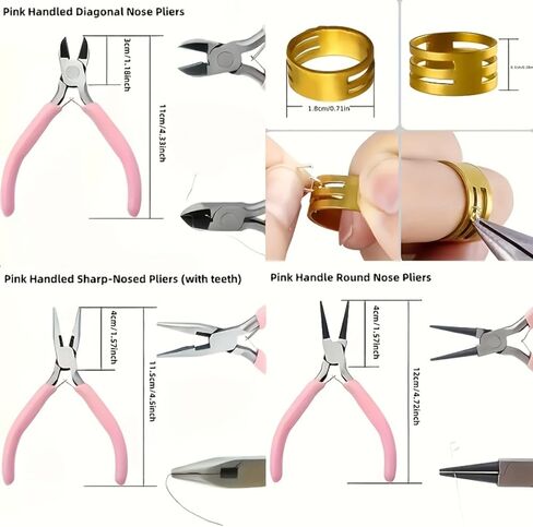 Jewelry Making Tools Kit: 6pc Set, Including Needle Round Nose, Wire Cutters, Crimper & End Nippers for Beading & Craft in Saudi Arabia