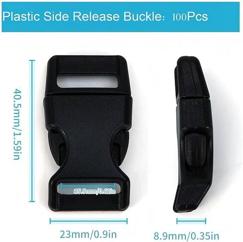5/8" Black Plastic Side Release Buckle Curved Quick Release for DIY Bracelets, Backpacks, Dog Collars & Tactical Gear in Saudi Arabia