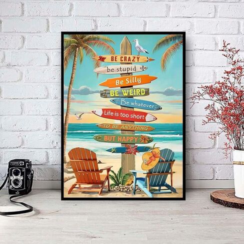 KTHOFCY 5D DIY Diamond Painting Kits for Adults,Tropical Beach Colorful Surfboard Full Drill Embroidery Cross Stitch Crystal Rhinestone Paintings Pictures Arts Wall Decor Painting Dots Kits 12X16 inch in Saudi Arabia