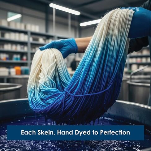 KnitPro Symfonie Hand Dyed Premium Yarn | 100% Extra Fine Merino Wool for Knitting & Crocheting, Worsted Weight, Oeko-TEX Certified, Colorfast Fiber 165m, 100g Skein | Bella Variegated Himalayas in Saudi Arabia