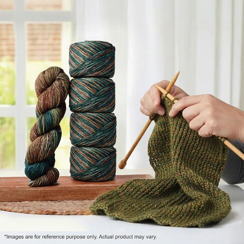 KnitPro Symfonie Hand Dyed Premium Yarn | 100% Extra Fine Merino Wool for Knitting & Crocheting, Worsted Weight, Oeko-TEX Certified, Colorfast Fiber 165m, 100g Skein | Bella Variegated Himalayas in Saudi Arabia