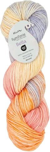 KnitPro Symfonie Hand Dyed Premium Yarn | 100% Extra Fine Merino Wool for Knitting & Crocheting, Worsted Weight, Oeko-TEX Certified, Colorfast Fiber 165m, 100g Skein | Bella Variegated Himalayas in Saudi Arabia