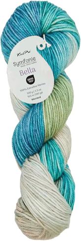 KnitPro Symfonie Hand Dyed Premium Yarn | 100% Extra Fine Merino Wool for Knitting & Crocheting, Worsted Weight, Oeko-TEX Certified, Colorfast Fiber 165m, 100g Skein | Bella Variegated Himalayas in Saudi Arabia