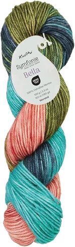 KnitPro Symfonie Hand Dyed Premium Yarn | 100% Extra Fine Merino Wool for Knitting & Crocheting, Worsted Weight, Oeko-TEX Certified, Colorfast Fiber 165m, 100g Skein | Bella Variegated Himalayas in Saudi Arabia