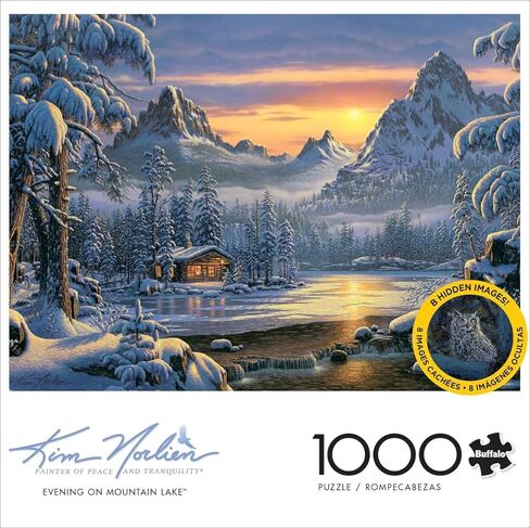 Buffalo Games – Kim Norlien - Evening On Mountain Lake - 1000 Piece Christmas Jigsaw Puzzle - Festive, Holiday Puzzles for Adults – Precision-Cut Pieces, Winter Artwork, Relaxing Fun in Saudi Arabia