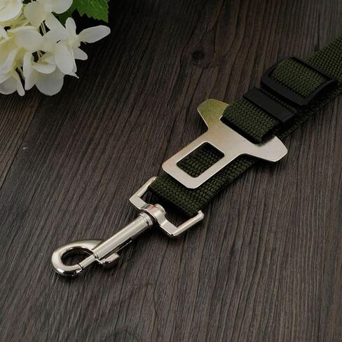 Adjustable Pet Car Tether – Dog Seat Belt with Secure Buckle, Ideal for Travel Safety - Black in Saudi Arabia