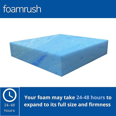 FoamRush 2" x 18" x 30" Gel Memory Foam Only Insert, Square Pad, Memory Foam Topper, Seat Cushion Replacement, Upholstery Foam, Pet Bed Memory Foam, Wheelchair Seat Cushion, Made in USA in Saudi Arabia