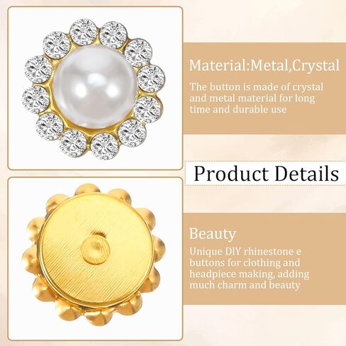 200 PCS White Sew on Pearl Rhinestones for Hats, 12mm Flower Crystal Pearls and Rhinestones for Crafting, Round Sunflower Gems with Gold Claw for Crafts Sewing, Clothes Shoes Hats Accessories in Saudi Arabia