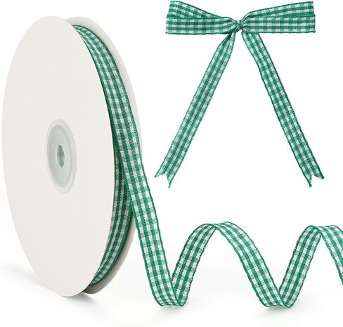 Red Plaid Ribbon 3/8inch X 50yard Red Gingham Ribbon red Buffalo Plaid Ribbon for Christmas Tree Checkered Ribbon for for Gift Wrapping red and White Christmas Ribbon for Hair, Bow Wedding Decor, DIY in Saudi Arabia