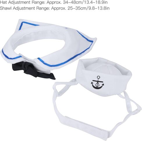 Pet Sailor Costume, Comfortable, Adjustable Dog Costume, Elastic Adjustable Sailor Hat Tie Collar Set for Dogs & Cats, Christmas Halloween Parties, Festive Pet Outfit in Saudi Arabia