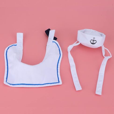 Pet Sailor Costume, Comfortable, Adjustable Dog Costume, Elastic Adjustable Sailor Hat Tie Collar Set for Dogs & Cats, Christmas Halloween Parties, Festive Pet Outfit in Saudi Arabia